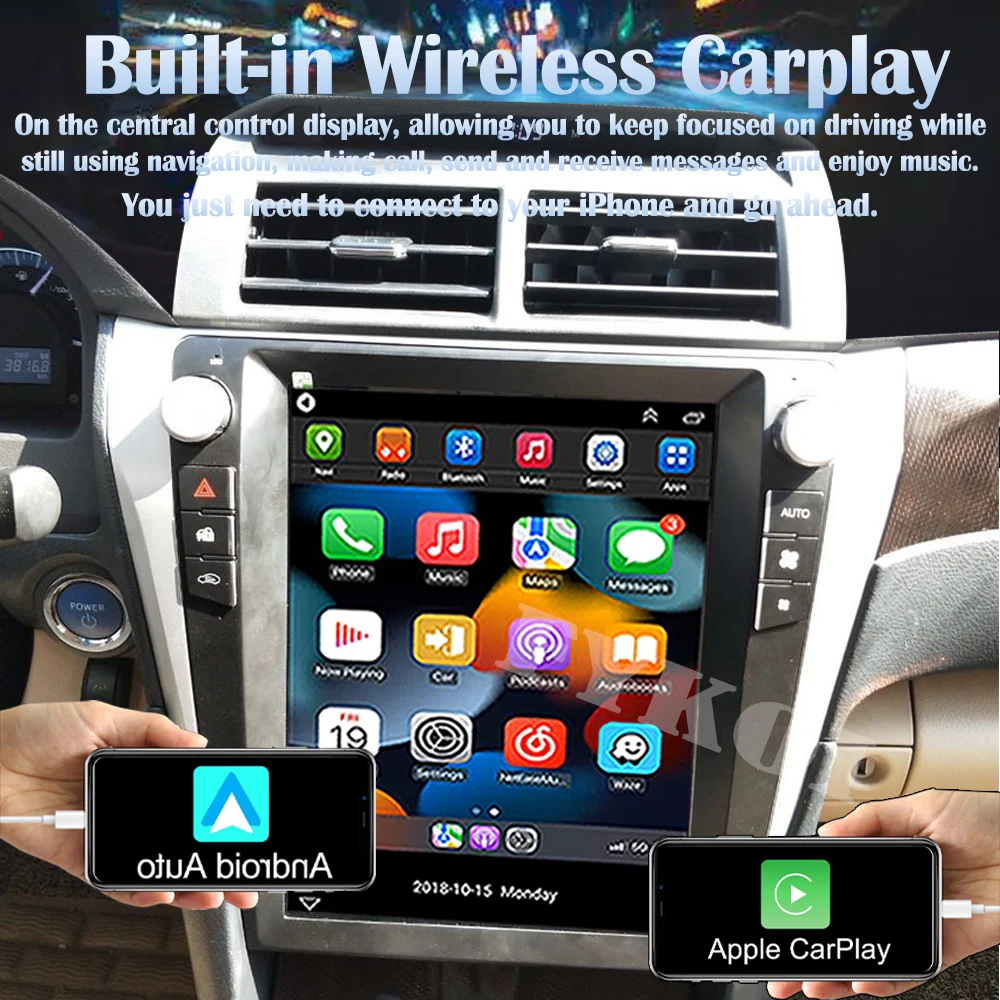 Android 13 For Toyota Camry 2012-2017 Car Radio Automotive Multimedia Tesla Screen Carplay Auto Bluetooth GPS Navigation 4G WIFI