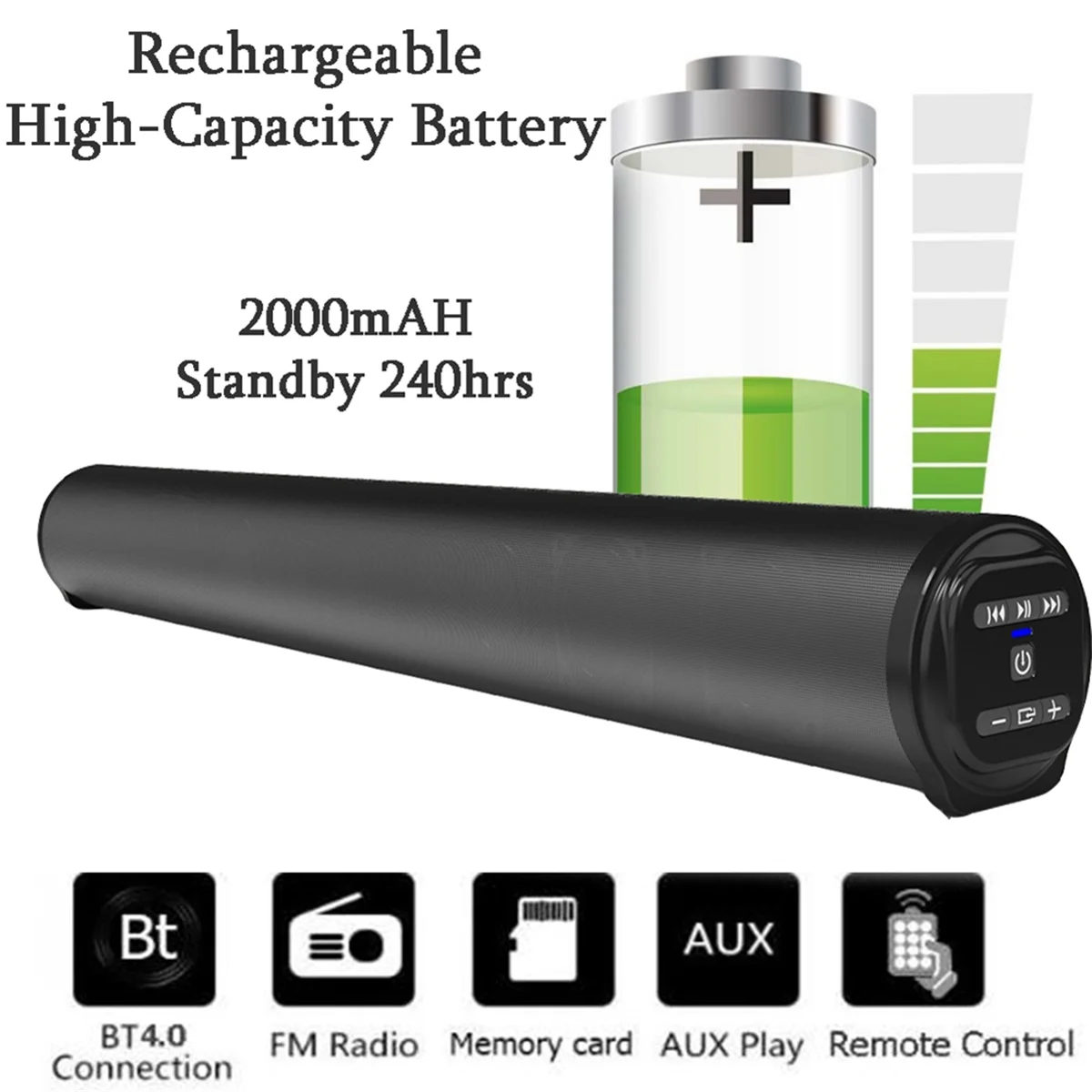 Wireless Bluetooth Sound Bar Speaker System Wired Wireless Surround Stereo Sound Speaker for Home Theater TV ProjectorABGI