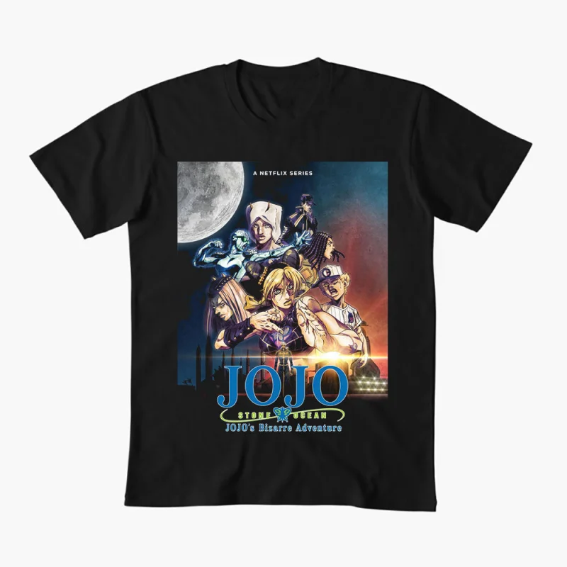 

0413 JoJo's Bizarre Adventure Anime Gift t shirt 100% cotton printed Graphic Clothes Y2K clothing Cartoon Tee All size Tops