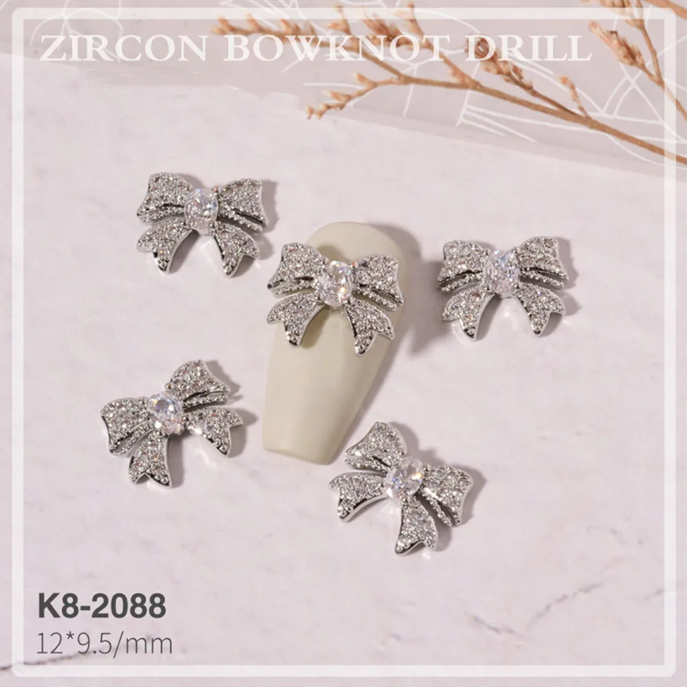 

Zircon Luxury 3D Nail Ornaments Charms Manicure Accessories Nail Rhinestones DIY Nail Art Decorations Bowknots Jewelry