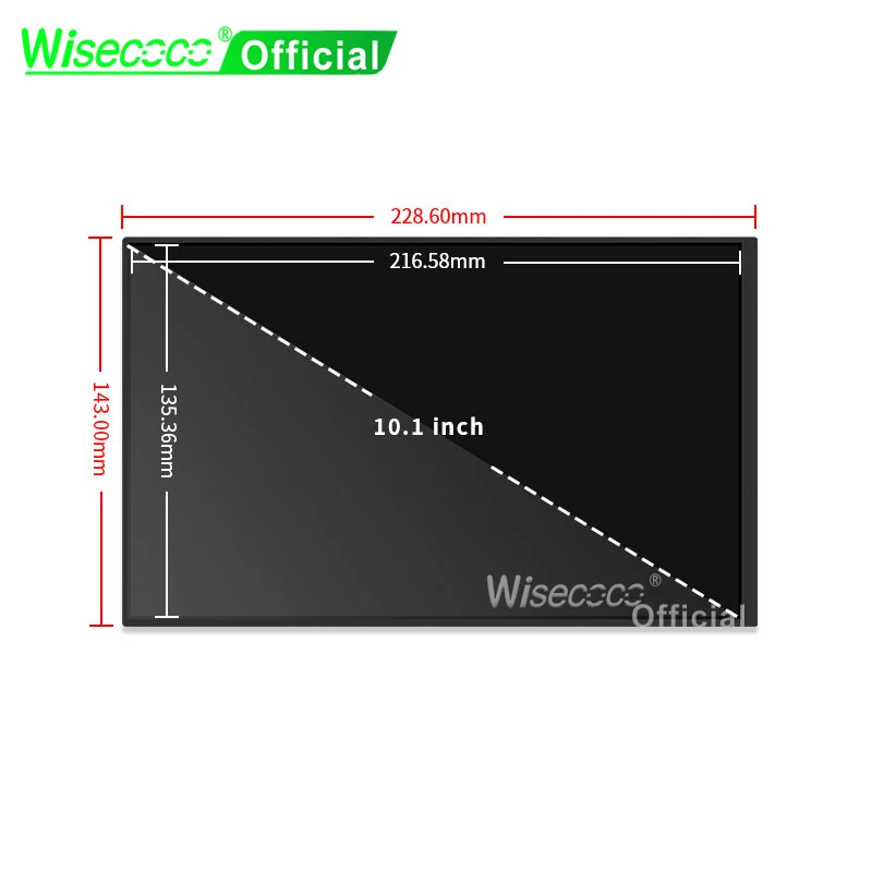 Wisecoco 10.1 Inch Capacitive Touch Screen IPS LCD Display Tablet For Raspberry Pi 4/3B+ Computer Monitor 16:10