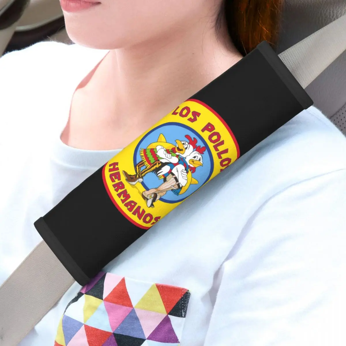 Custom Breaking Bad Los Pollos Hermanos Seat Belt Shoulder Pad Universal Fit 2 PCS The Chicken Brothers Seatbelt Strap Covers