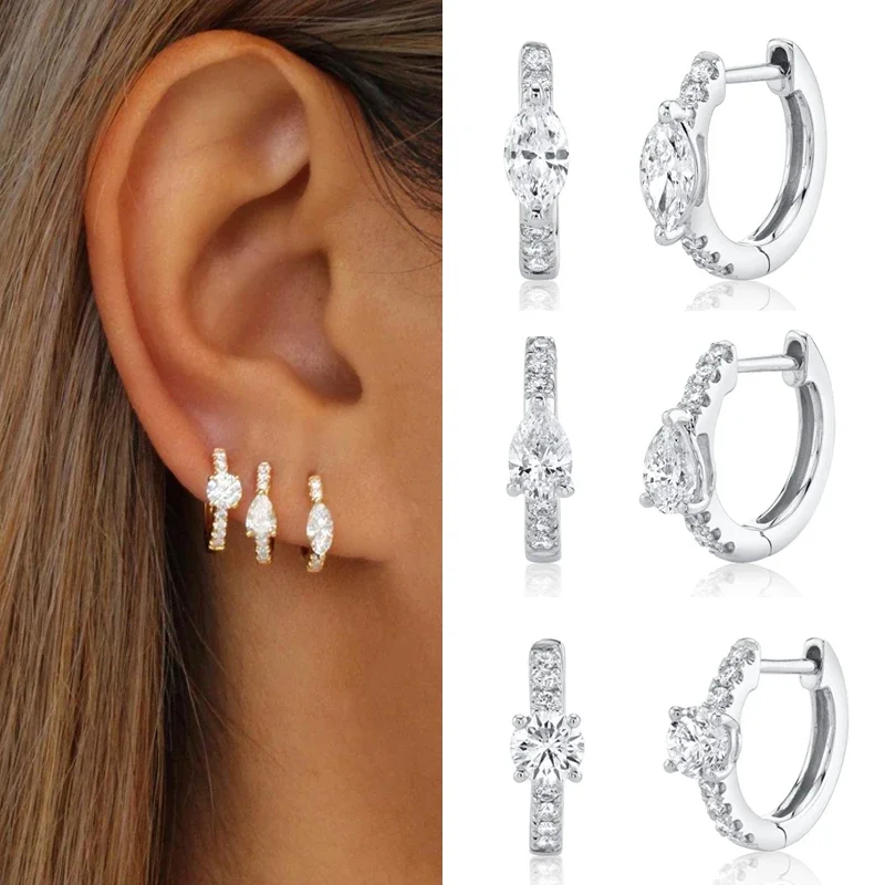 CRMYA Gold color Hoop Earrings For Women Vintage Luxury CZ Zircon Women\'s Earring 2022 Wedding Jewelry Wholesale