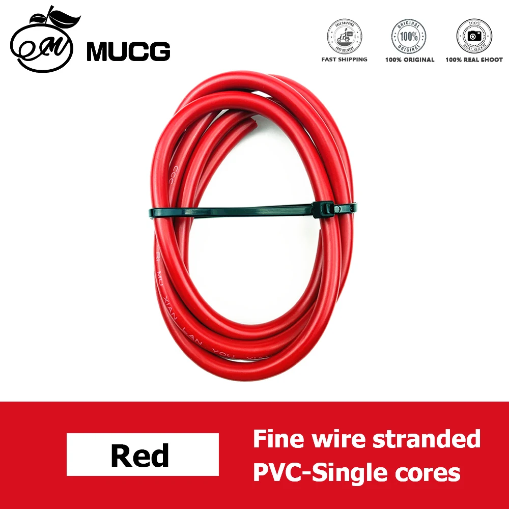 Koperdraad PVC Flexibele elektrische kabel Zeer zachte snarendraad Auto led-luidspreker Audio Power Autobedrading 1 2 4 6 8 10 AWG Zwart Rood