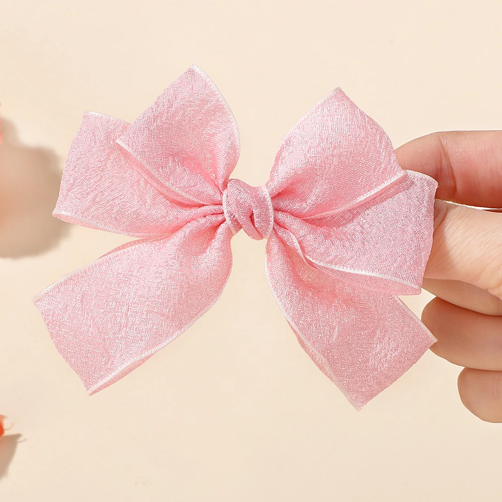 2개/세트 섬세한 치어 리본 헤어핀 소녀용 앞머리 포니테일 헤어클립 더블 리본 예쁜 축제용 헤어 액세서리