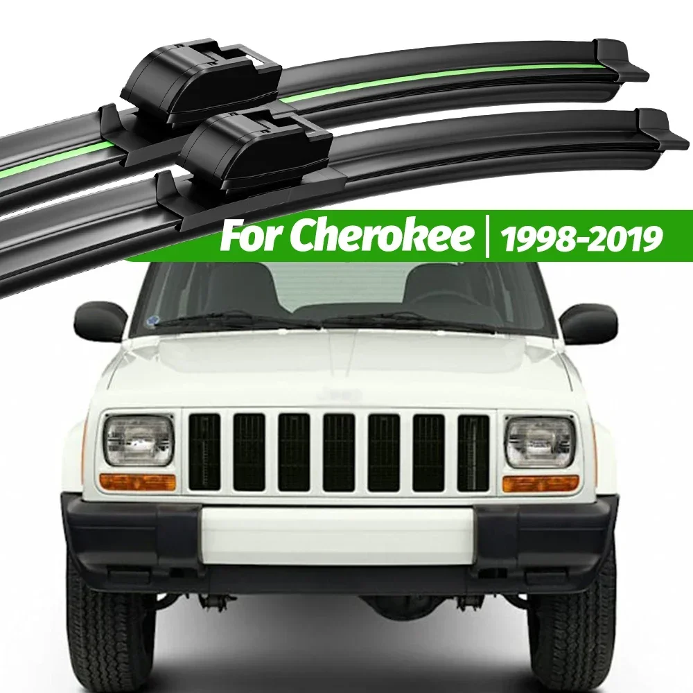 

For Jeep Cherokee XJ KJ KK KL 1998-2019 2pcs Front Windshield Wiper Blades 2010 2015 2016 2018 Windscreen Window Accessories