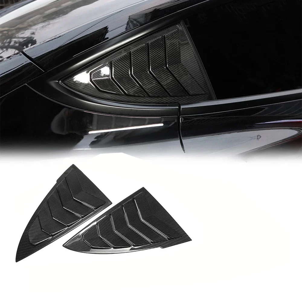 For Tesla Model 3 Highland 2024 Car Rear Triangular Shutters Real Carbon Fiber Cover Auto Exterior Accessoris Tuning Decoration