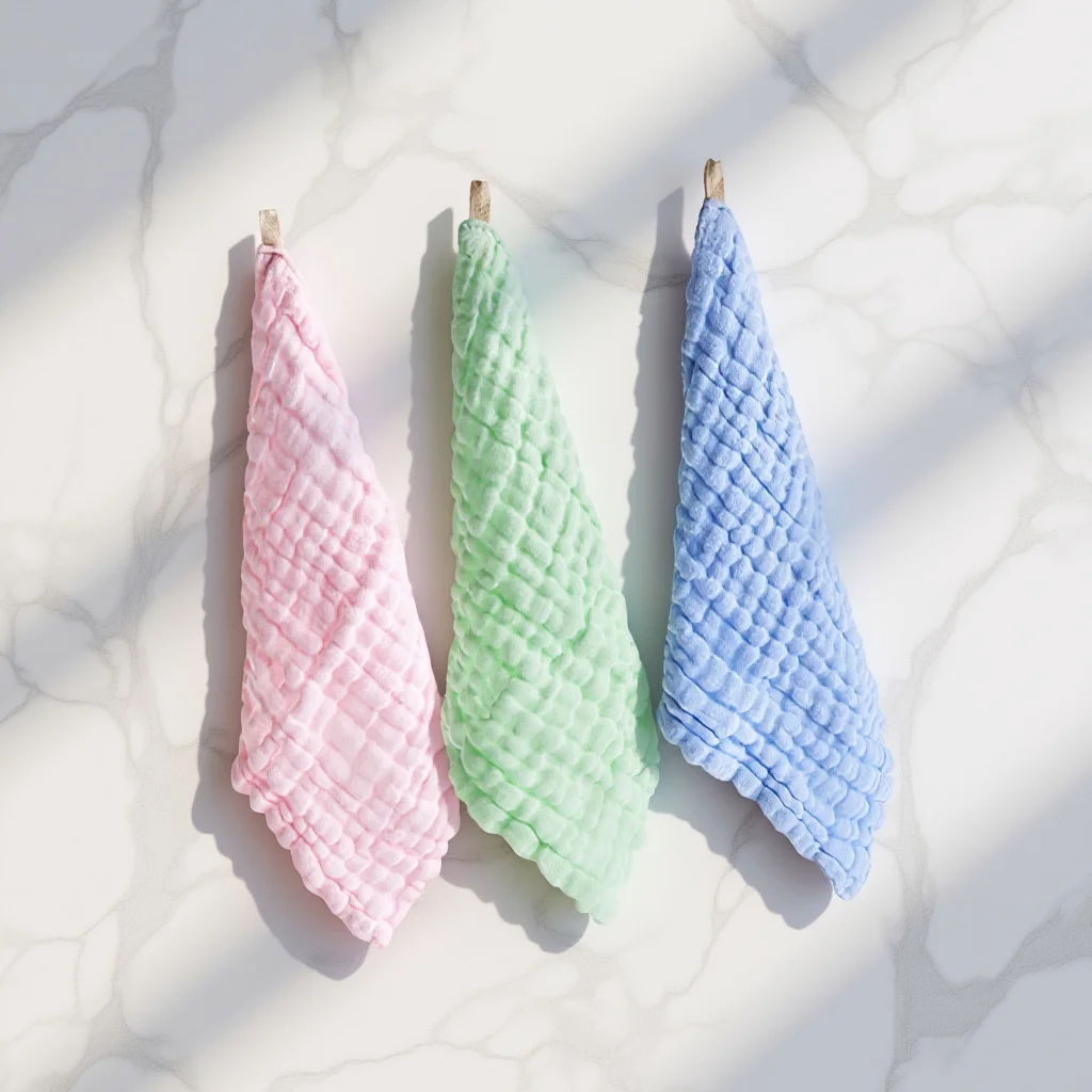 3 قطعة غسل الوجه الطفل منشفة صغيرة عالية الجودة القطن الاطفال منديل امتصاص الماء اللعاب ممسحة لعاب الأطفال الصغار للجنسين #1