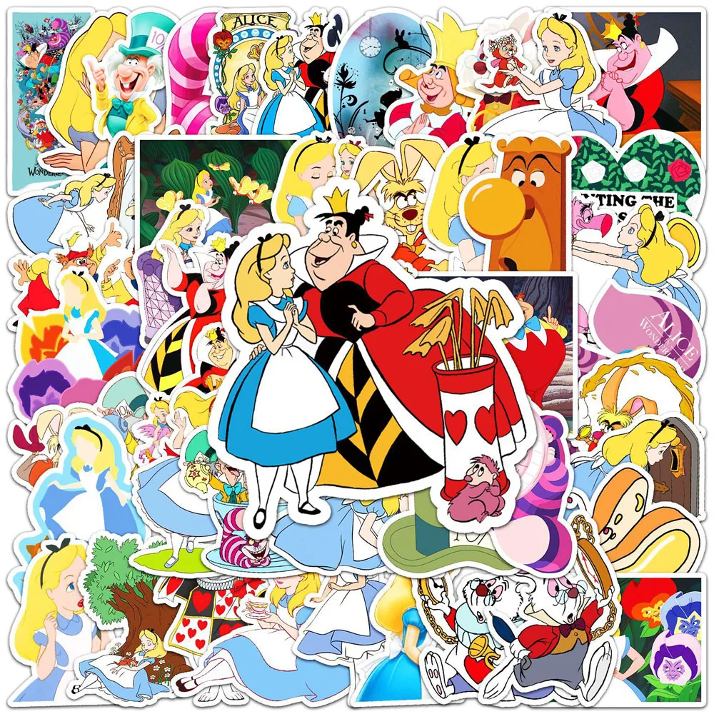 10/30/50 Stück Anime Disney süße Alice im Wunderland Cartoon Aufkleber Aufkleber DIY Wasserflasche Auto Briefpapier Aufkleber Kind Party Geschenk