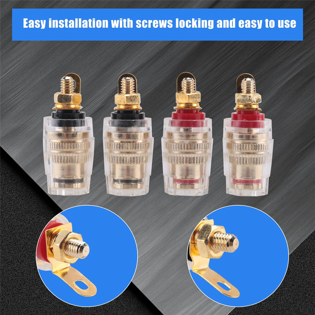 AA26P Nieuwe 4Pc Versterker Luidspreker Terminal Binding Post 4mm Banaanstekker Jack