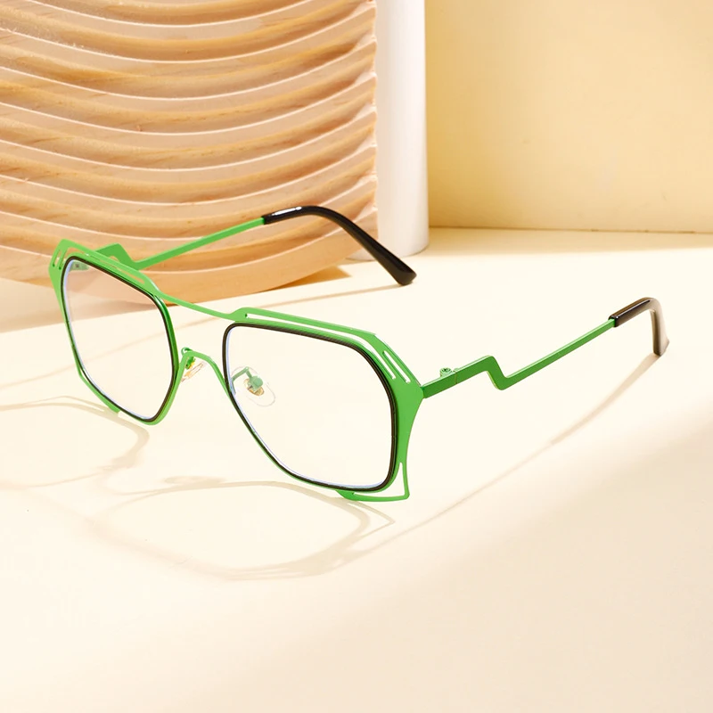 Women's Glasses Frames Green Horn-rimmed Oversize Glasses Anti Blue Light Eyeglasses Optical Brand Luxury Woman Eyeglasses Frame