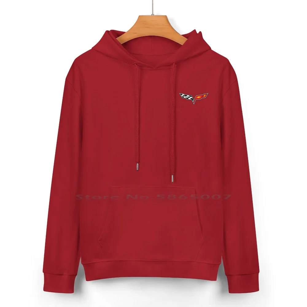 เสื้อสเวตเตอร์คอตตอนแท้มีฮู้ดโลโก้ Corvette 24สีอเมริกัน Amarica รถกล้ามเนื้อวินเทจแข่งรถแล็ปท็อป