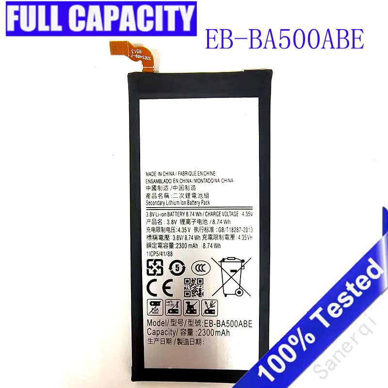 Mobile Phone Battery For Samsung Galaxy A5 2015 A500 A5000 2300mAh Batteries EB-BA500ABE Battery Accumulator