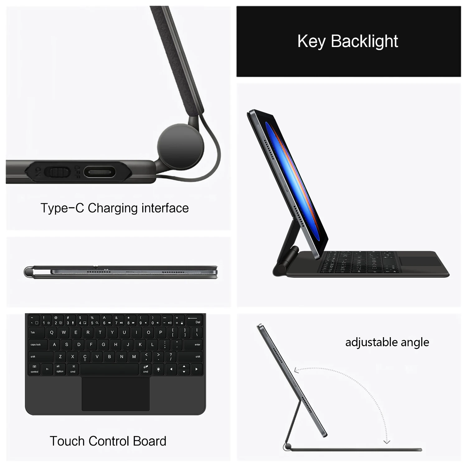 TouchPad Magic Toetsenbord Voor Xiaomi Pad 6S Pro 12.4 "Magnetische Flip Cover Stand Voor Xiaomi Mi Pad 6S Pro 12.4Inch 2024 Tablet Case