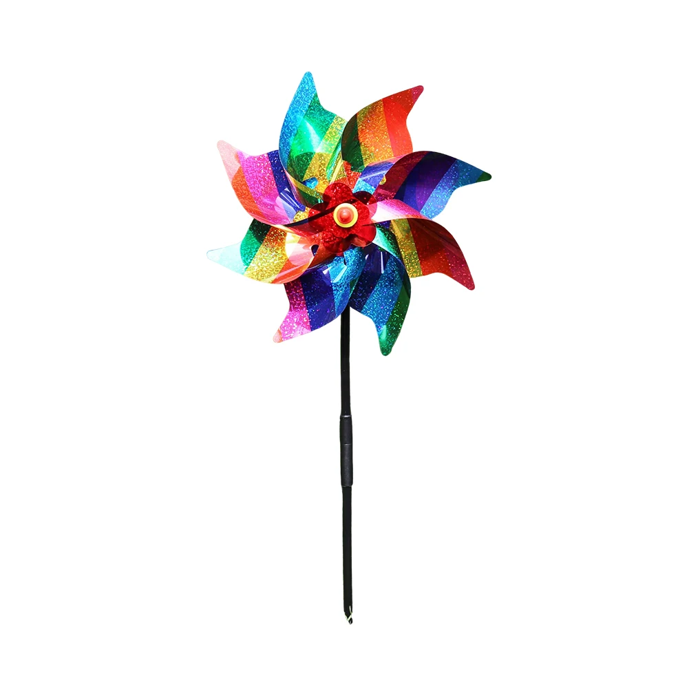 Fruit Garden Reflective Windmills Children Kids  Bird-Scaring Wind Spinner Easy Installation for Outdoor Garden Lawn Yard