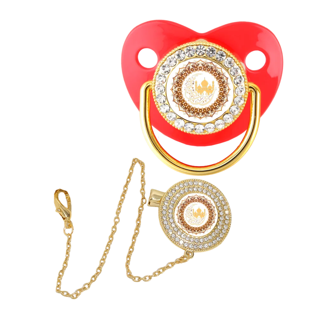 Muslin Print Newborn Pacifier Clip Baby Soother Silicone Teething Chew Toy Calm Comfort Gift Newborn Essentials