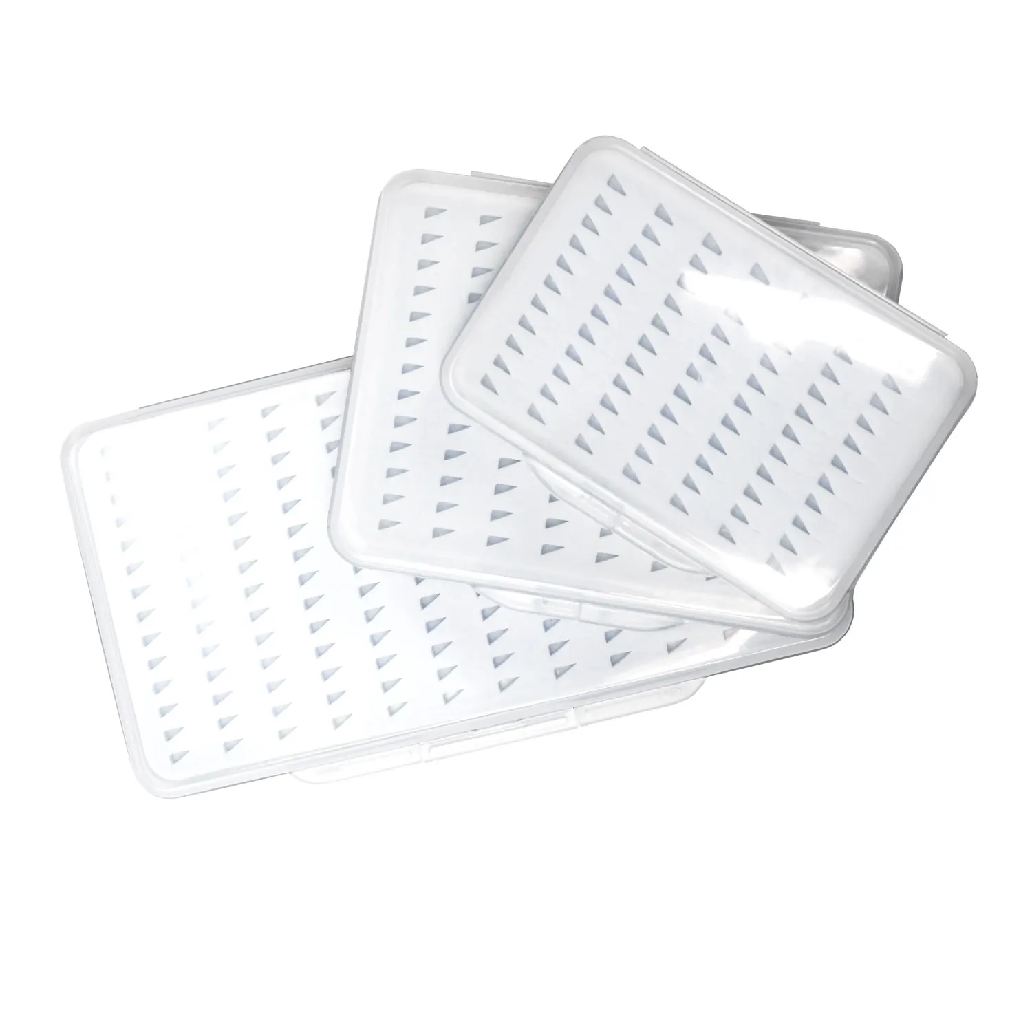 Topranc S/M/L Fly Fishing Hook Storage Box Triangle Slot Hook Insert Board Clear Plastic Tackle Hook Organizer Case