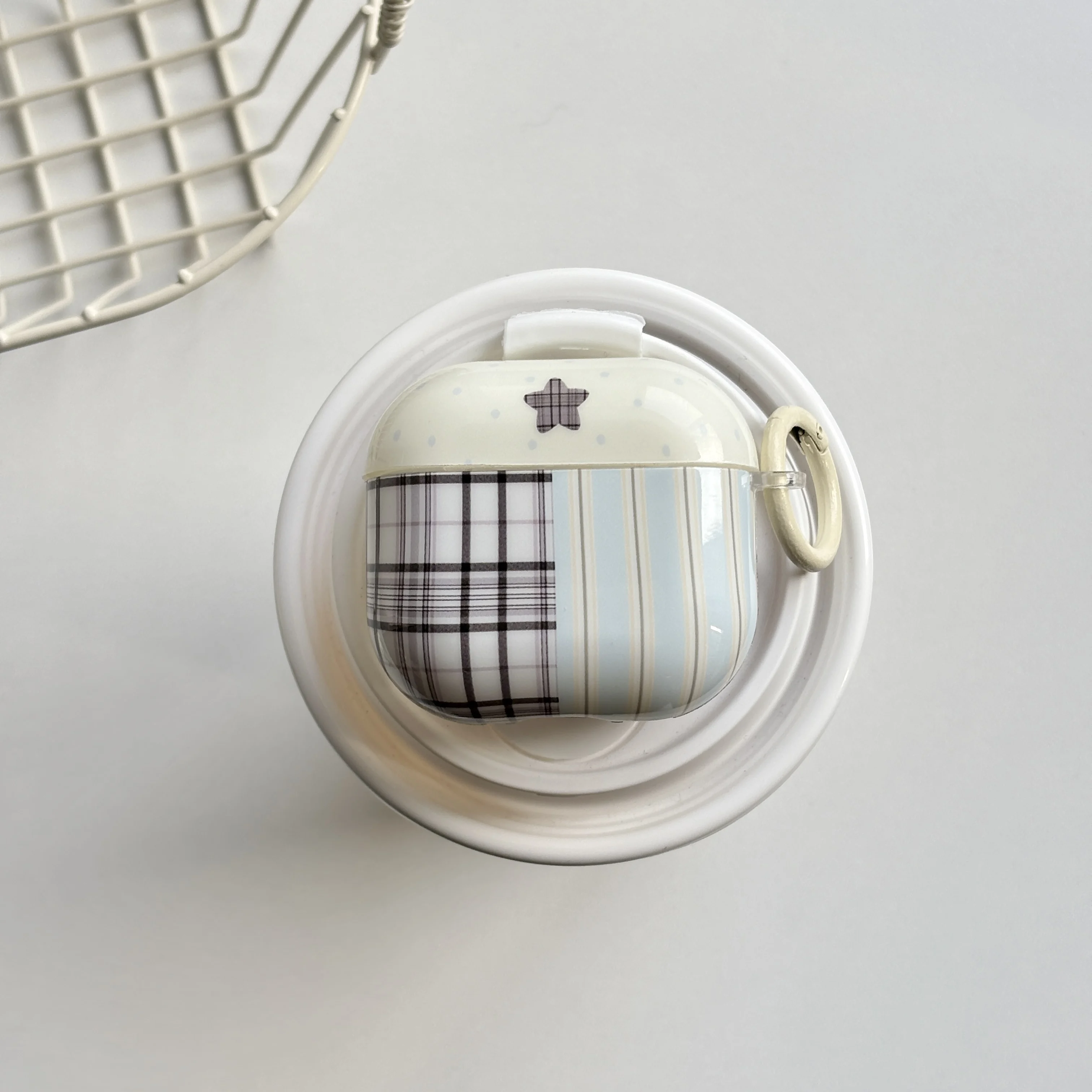 Fashion Black White Plaid Stripe Wave Point Star Stitching Pattern Protective Earphone Case for AirPods 1 2 3 4 5 Pro 2 Pro 3