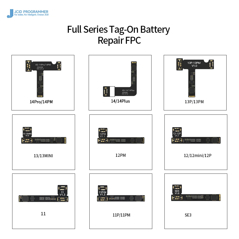 JCID JC Original Battery Repair Flex For iPhone 11 12 13 14 15 Pro Max Remove Warning Battery External Flex Cable Replacement