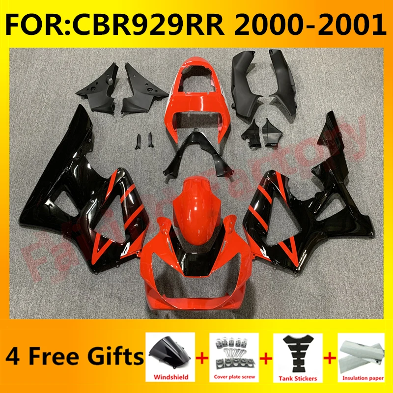 

NEW Motorcycle Injection mold fairing For HONDA CBR 929RR 00 01 CBR929RR CBR929 RR 2000 2001 bodywork Fairings kit set red black