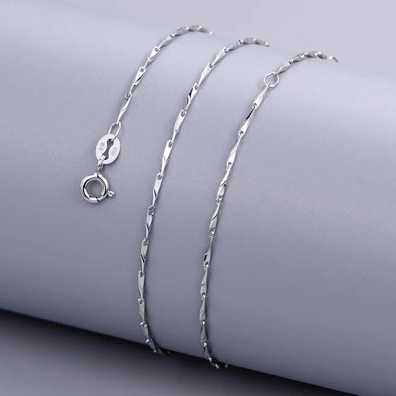 JoPremium-Colliers unis en argent 999 pour femmes, collier réglable, bijoux de bricolage, approvisionnement exécutif pour pendentif, chaîne scintillante, 40 cm + 3cm + 3cm