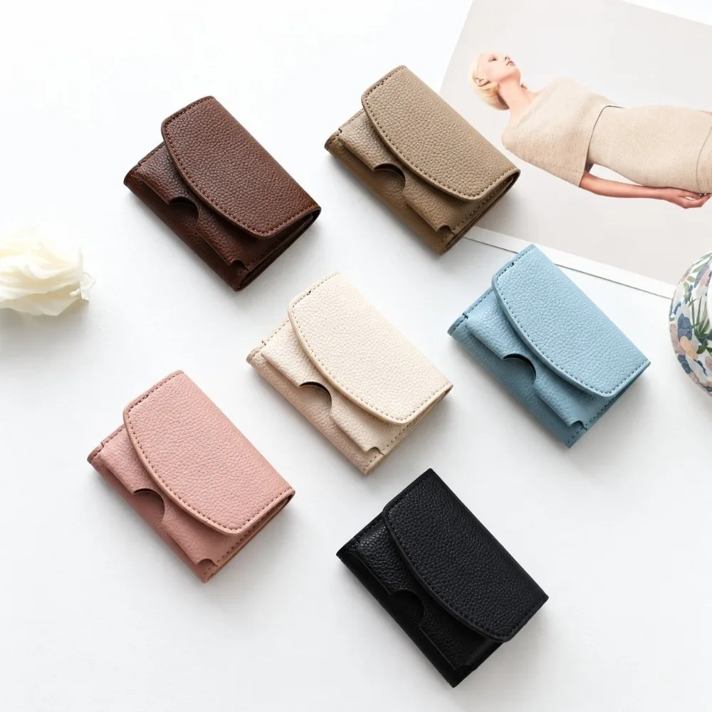 Fashionable Soft Trifold Coin Purse Multifunctional Elegant Short Compact Wallet Minimalist Card Holder PU Leather Wallet Women