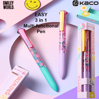 KACO SMILEYWORLD EASY 3 in 1 Gel Pens, Triple Function Black/Red/Automatic Pencil Multifunction Pen Fun Writing School Supplies