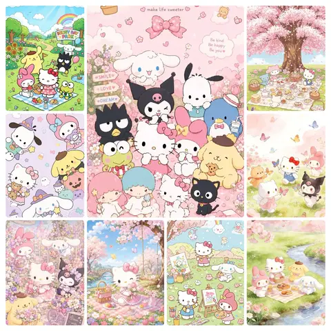 Large Size Jigsaw Puzzle 500/1000/1200/2000 Pcs Sanrio Family Jigsaw Puzzles for Adults Stress Relief Toys Gift Home Decor