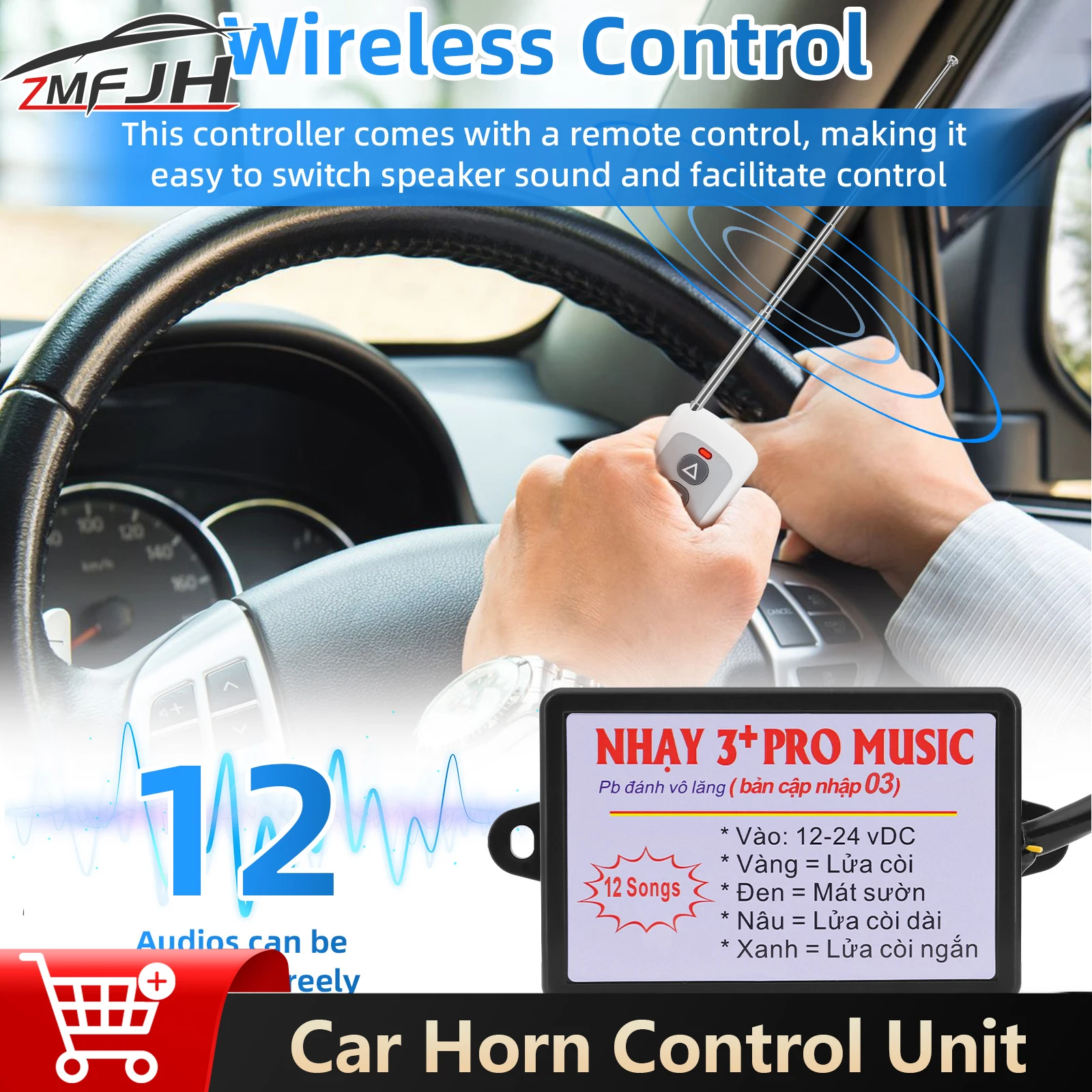 

Car Horn Controller 8/10/12/15 Sound Horn Sound Control Unit Electric Horn Speaker Warning Alarm For Boat Car Motorcycle
