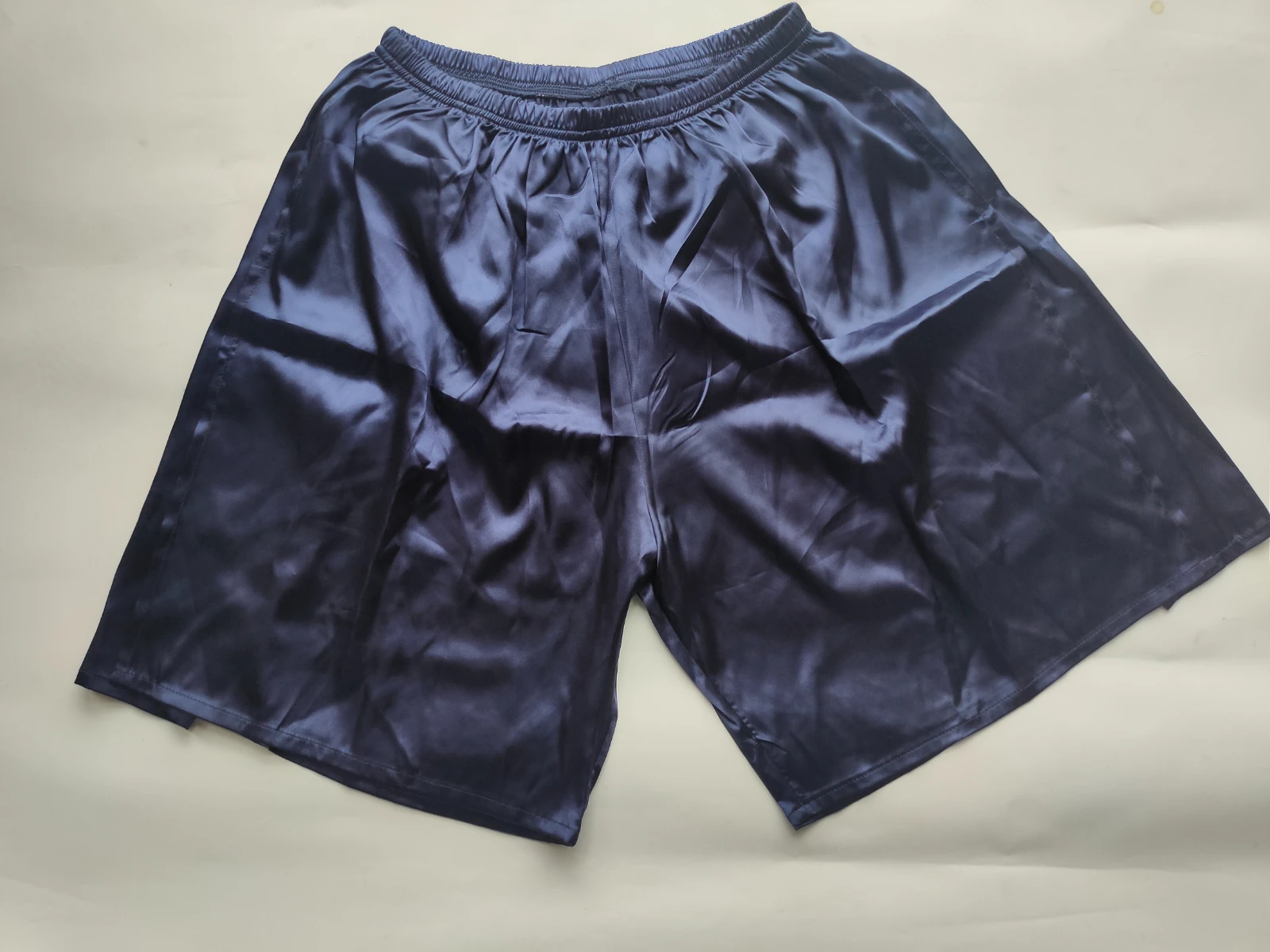 Summer Men's Ice Silk High Split Satin Glossy Shorts Male Plus Size Casual Sleeping Shorts Bottoms