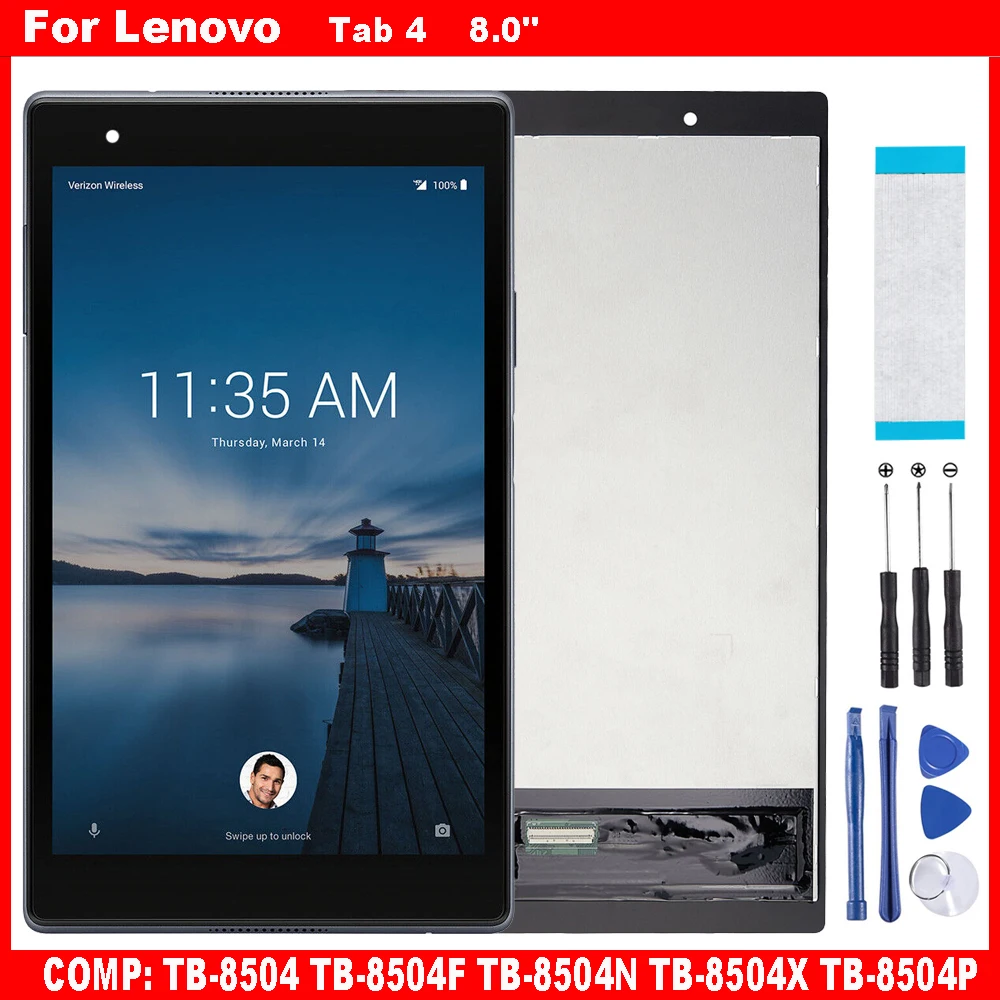 

AAA For Lenovo Tab 4 Tab4 TB-8504 TB-8504F TB-8504N TB-8504X TB-8504P 8" LCD Display Touch Screen Digitizer Glass Assembly