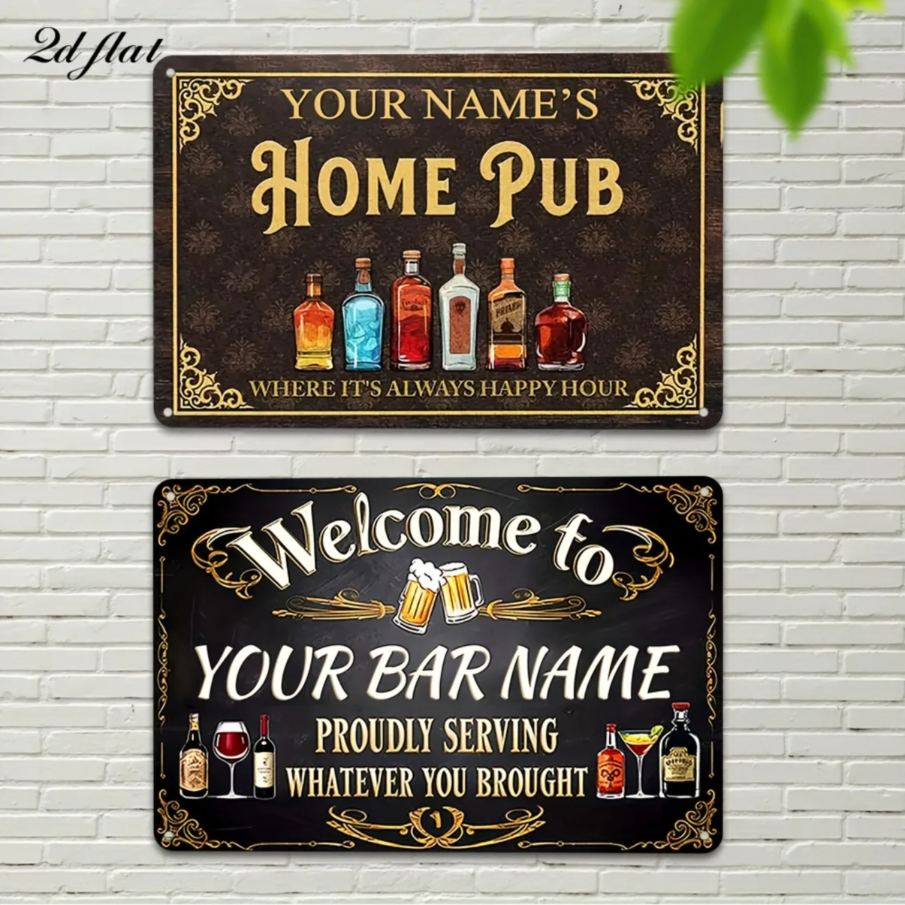1 Stück personalisiertes Retro-Bar-Metallschild – Aluminiumschild mit individuellem Namen – Dekoration für Zuhause, Café, Restaurant (nur dekorativ)