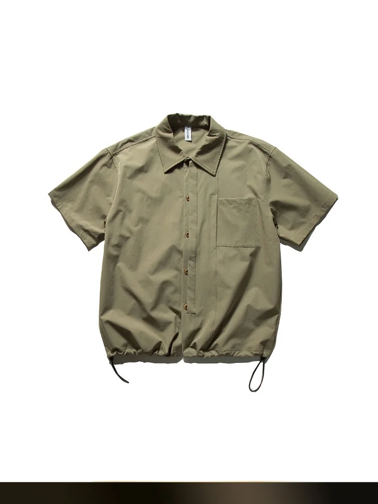 

Nted Japanese Sle Retro Color ket ort Sve T-irt Summer Outdoor Casual Versatile Workwear irt Jaet