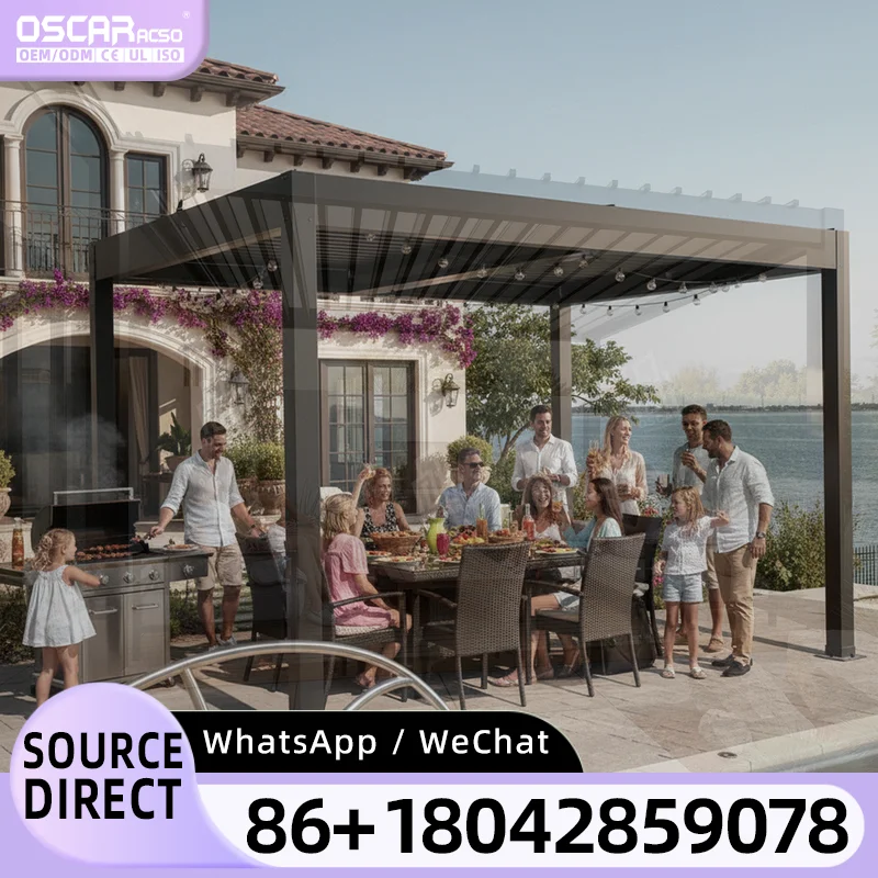 3x3 Outdoor Aluminum Pergola Kits with Bioclimatic Feature for Gardens Patios Backyards pergola