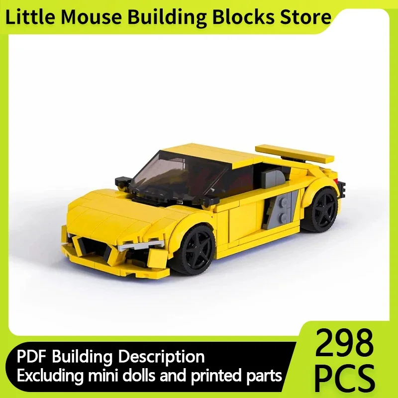 MOC-City Sports Cars Model Building Bricks para crianças, Speed Champion R8, Modular Technology Gifts, Holiday Assemble Toys Suit