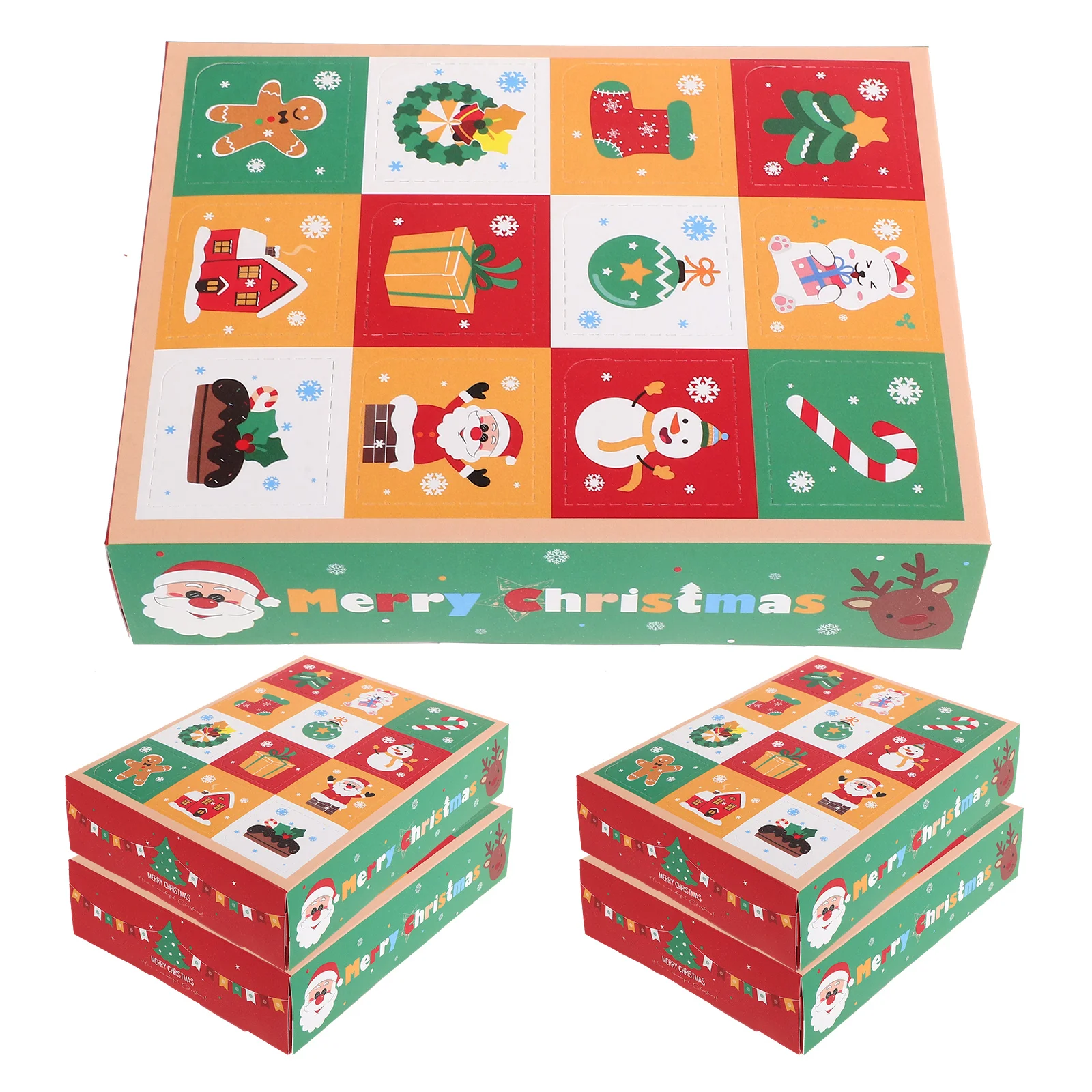 5 Pcs Surprise Empty Box Christmas Wrapping Paper Candy Boxes Party Favors Treat Muffin Advent Dessert