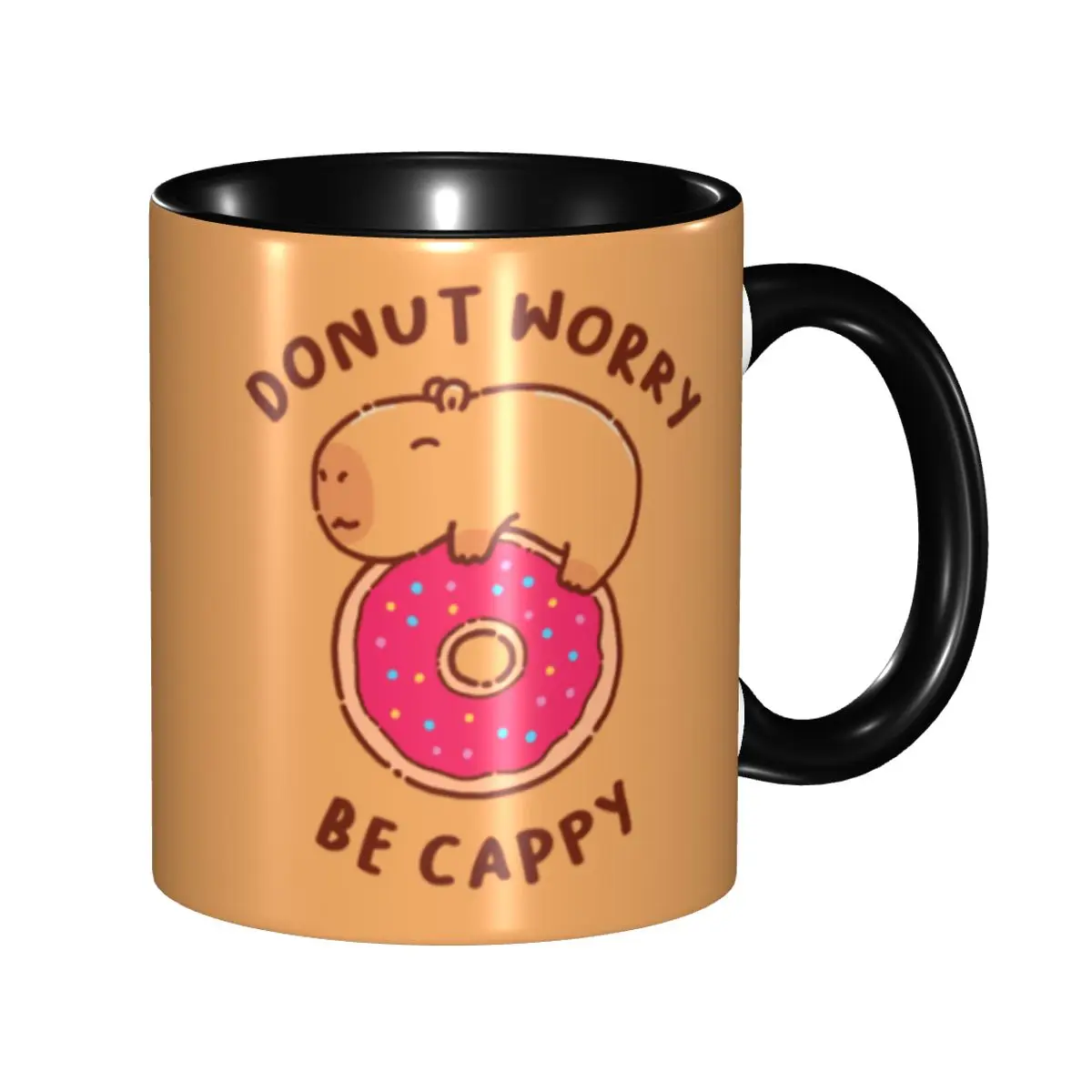 

Personalized Capybara On A Donut Coffee Mug DIY Ceramic Milk Tea Cups