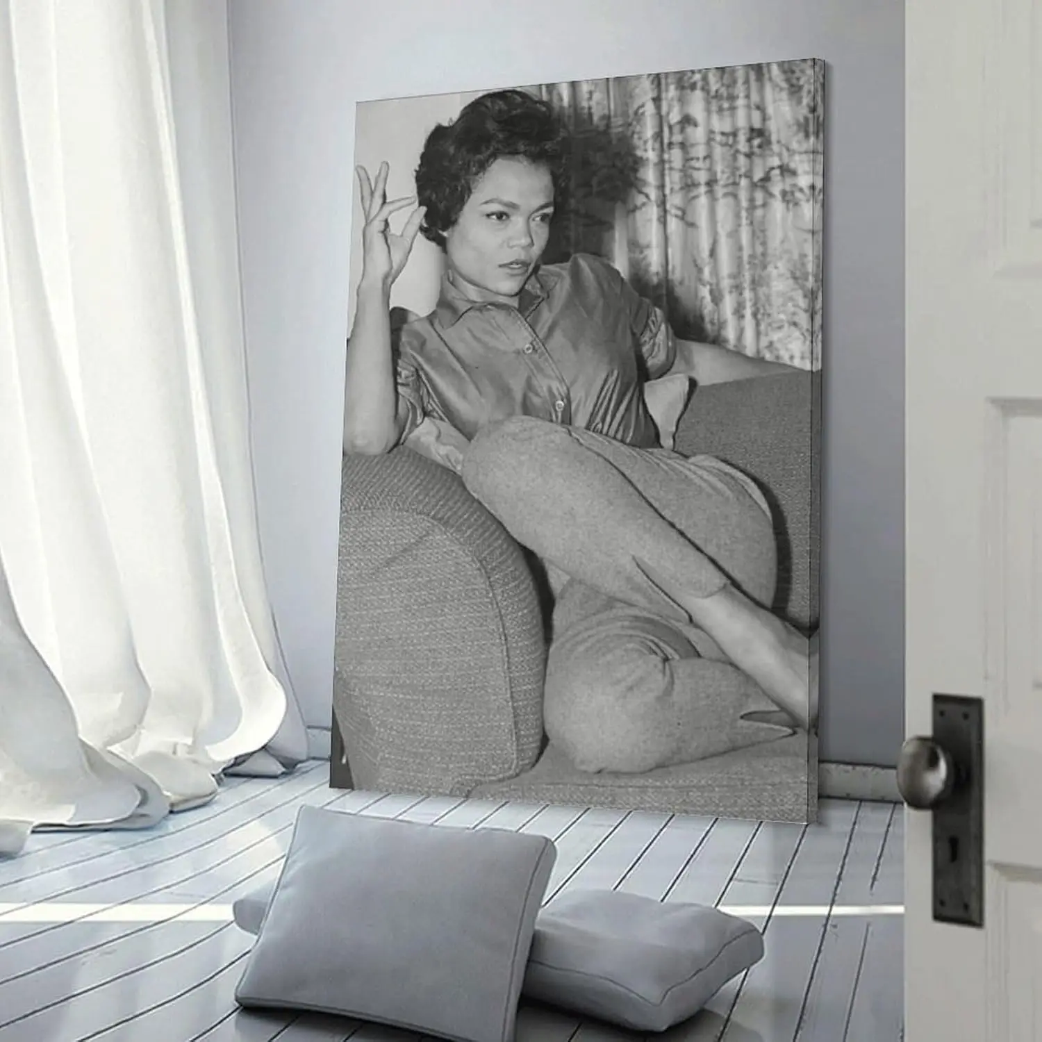 ملصق مطبوع عتيق باللونين الأبيض والأسود من Eartha Kitt (2) أعمال فنية من القماش ملصق غرفة جمالية جدار الفن يطبع المنزل الحديث