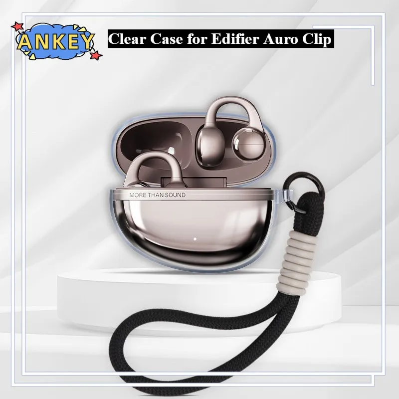 Clear Case for Edifier Auro Clip Ear Clip Wireless Bluetooth Earphones Transparent TPU Cover