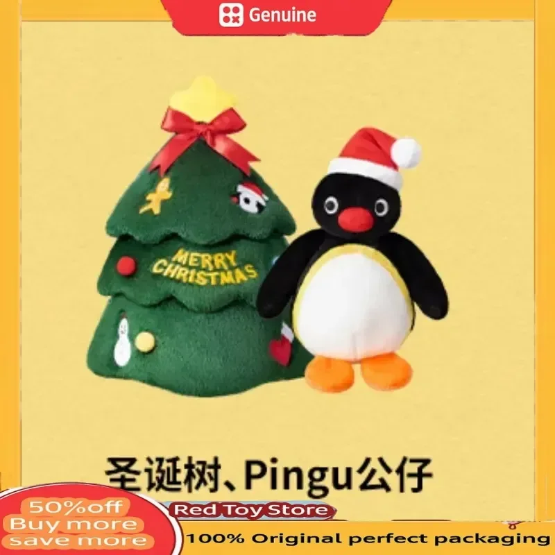 

New Pingu Plush Toys Christmas Tree Plush Doll Kawaii Christmas Wreath Stuffed Doll Penguin Accessories Model Home Decoration