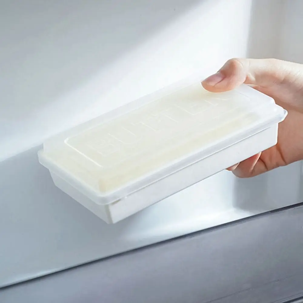 Plastics Butter Cut Storage Box Durable Dustproof Fresh-keeping Butter Box with Cutter Slicer Reusable Butter Dish Countertop