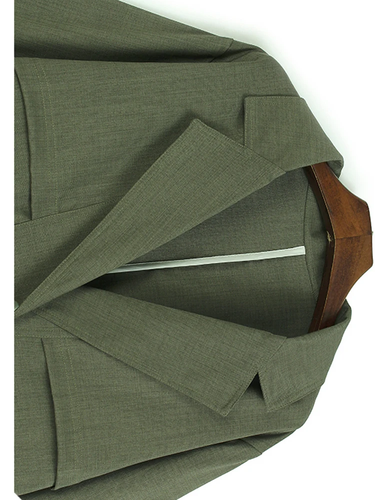 Green Drawstring Pocket Big Size Casual Jacket New Lapel Long Sleeve Women Coat Fashion Tide Spring Autumn