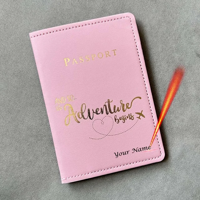 Nowa dostosuj etui na paszport personalizowane Adventure z imionami Kobiety Mężczyźni Podróżne etui na paszport ślubny Podróżne etui