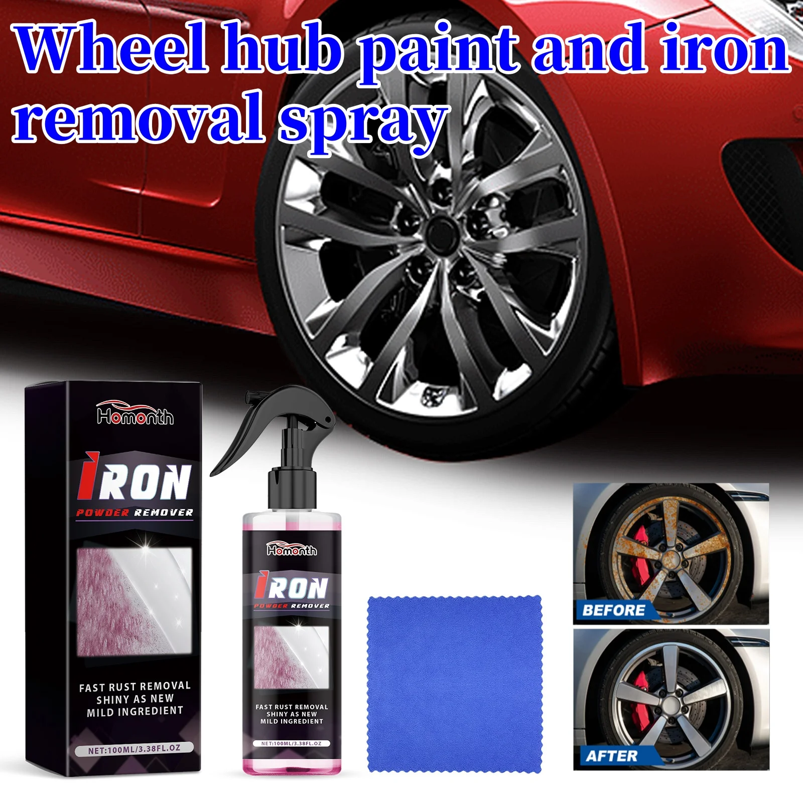 

Multifunctional Metal Rust Remover 100ml Car Cleaner Spray Effective Wheel And Tire Cleaner Convenient Quick Acting for Wheels