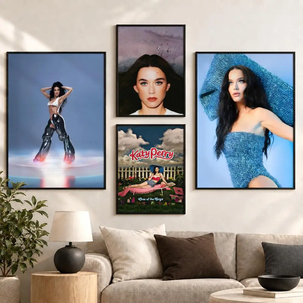 Katy Perry Pop Singer Candy Colors Retro Album Vibes Poster Aesthetic Art Print for Bedroom & Living Room Decor, Unframed