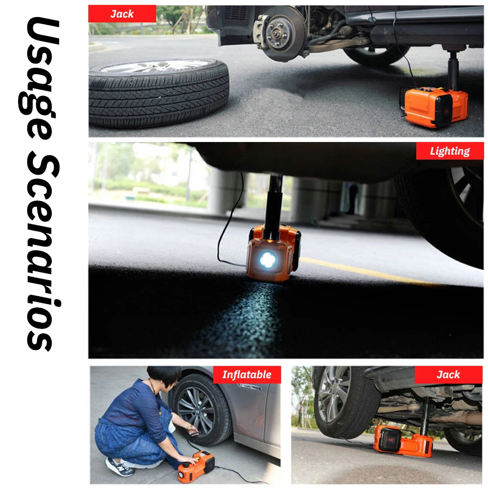 12V Off-Road Electric Hydraulic Jack 3-in-1 Portable Jack Car Lift Tool for SUV, Tire Changing Kit with Heavy Duty Case