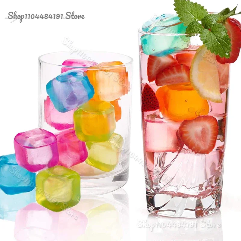 

24Pcs/Set Whisky Reusable Plastic Quick-Freeze Easy-to-Clean Fake Ice Cubes for Making Cold Appealing Drinks