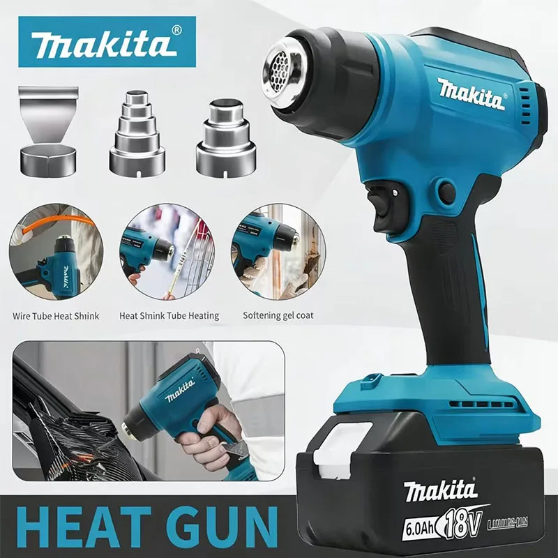 

Термофен Makita 18В, беспроводной, ручной, с LED-дисплеем, 550 ° Термофен с регулировкой температуры (C-типы)