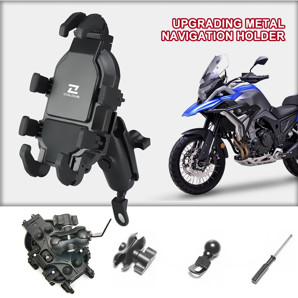 Upgrade Phone Holder Motorcycle 360° Adjustable Stand Shockproof For KOVE COLOVE 450 Rally 800X KY500F Excelle 500F 510X