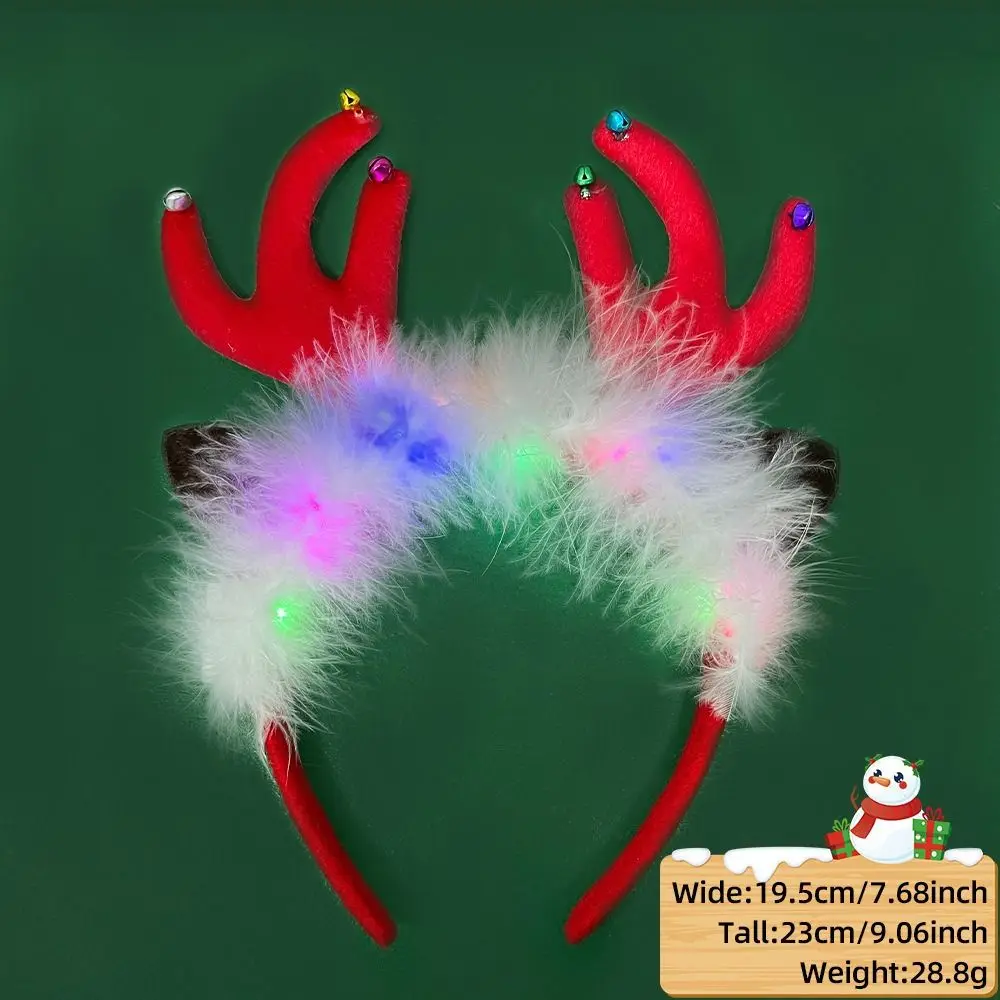 LED LED Christmas Headband Colorful Headdress LED Light Christmas Headband Xmas Tree Luminous Xmas Tree Snowflake Hair Band